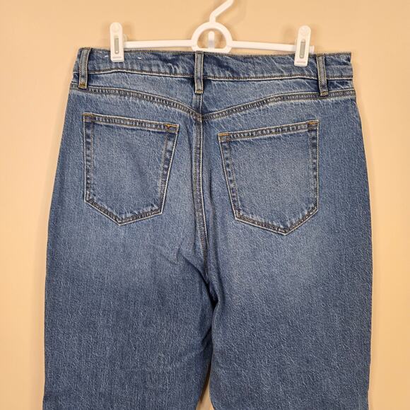Women's LOFT "The Straight" Jeans with Rhinestones & Raw Ankles | Size 30/10 - Picture 7 of 11